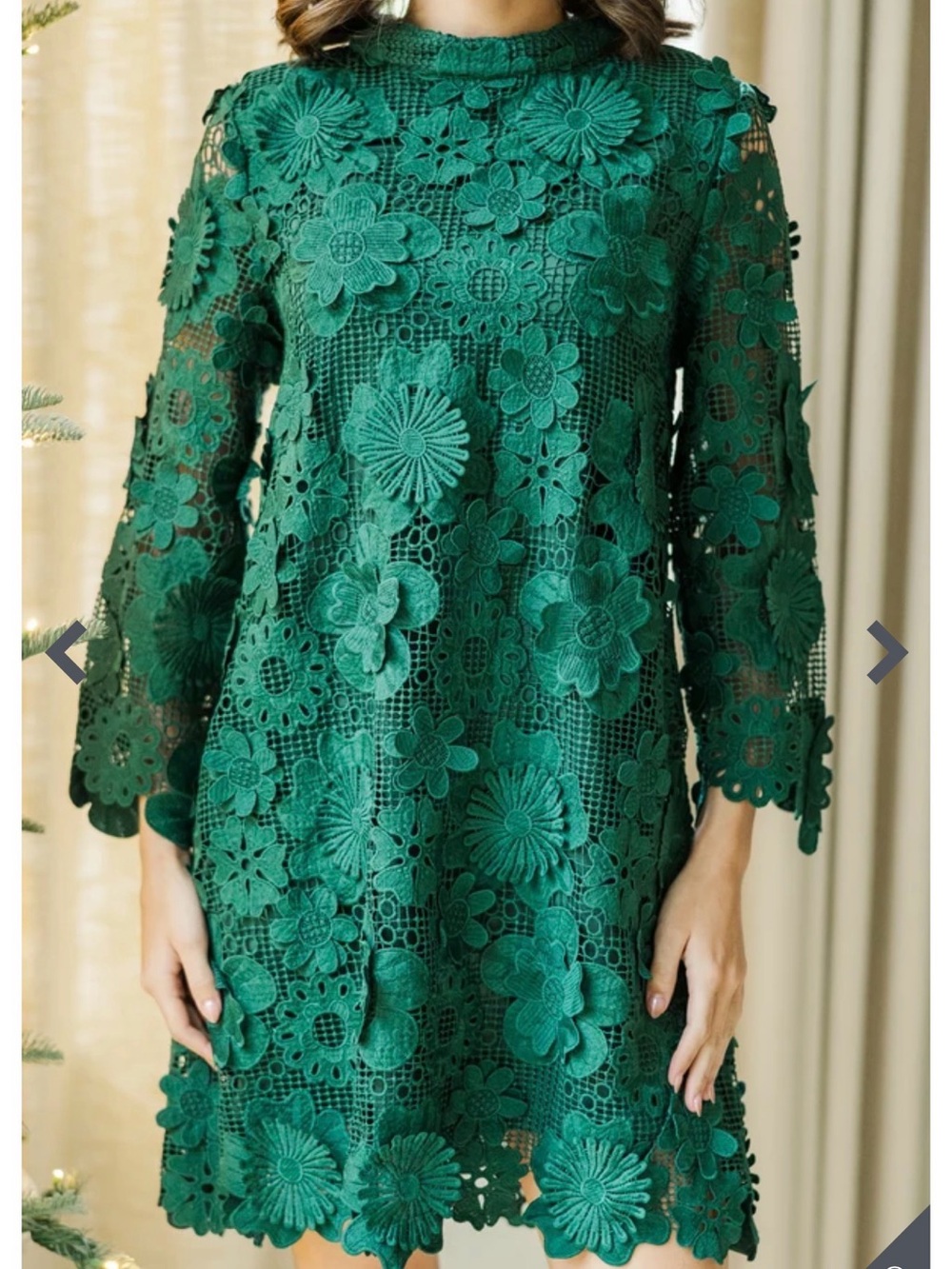 Shop The Mint Green 3D Floral Lace Overlay Dress Small Wedding Holiday - Picture 3 of 16